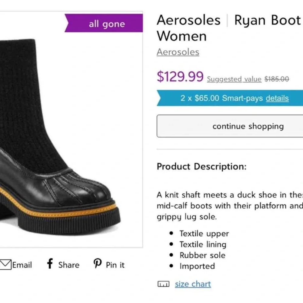 AEROSOLES Black and‎ Gold Heeled Boots